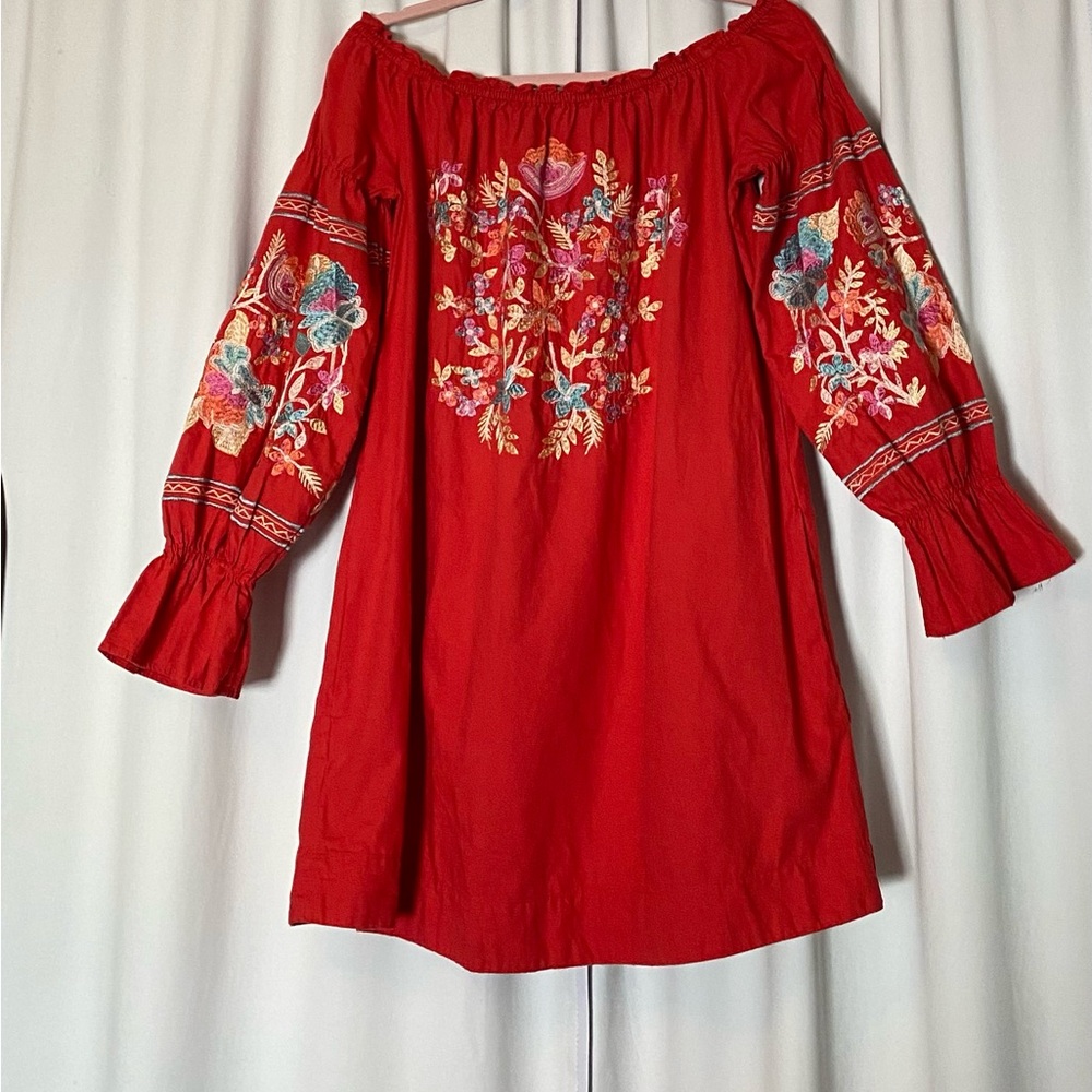 Free People Red Off-Shoulder Dress